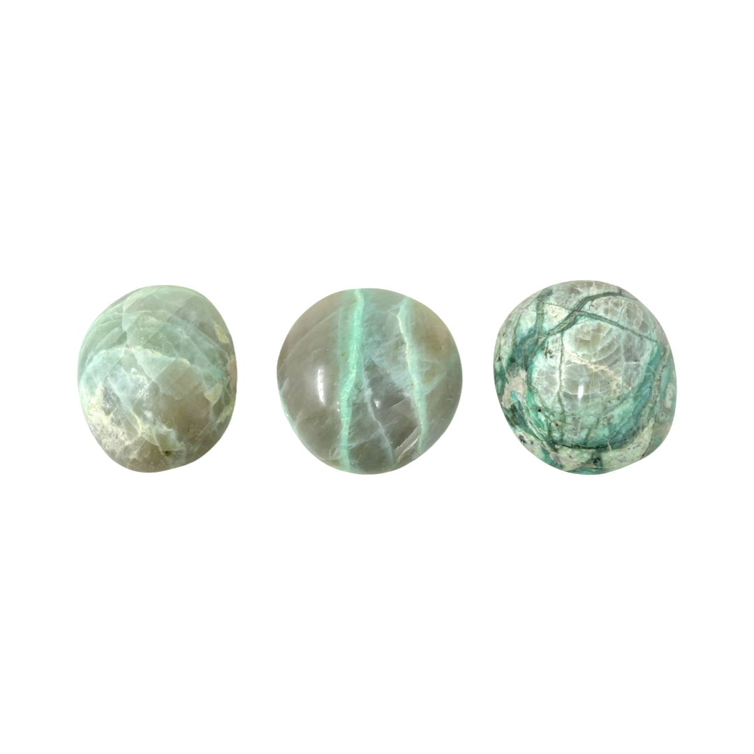 Green Moonstone Garnierite Palm Stone